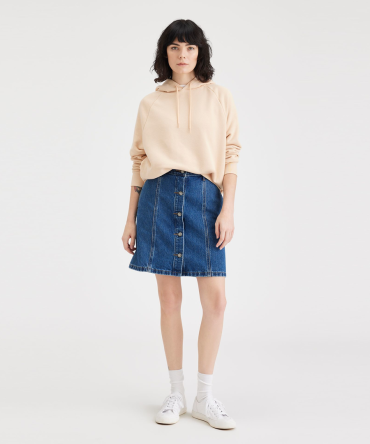 Button Front Mini Skirt