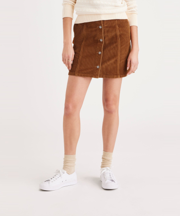 Button Front Mini Skirt