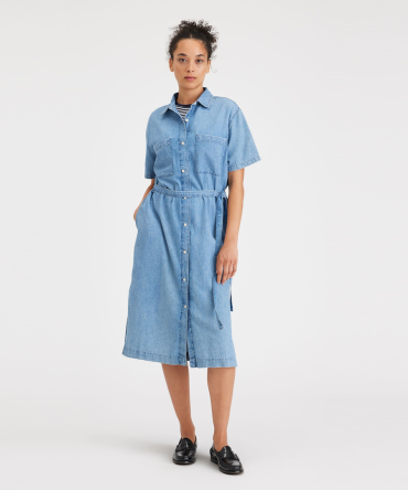Buttoned Midi Dress