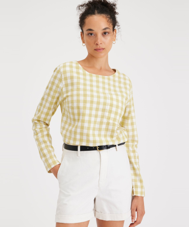 Button Back Blouse, Regular Fit