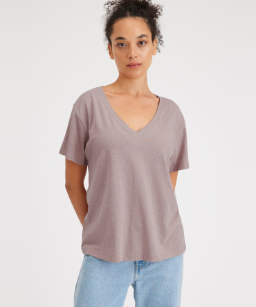 Deep V-Neck Tee, Relaxed Fit