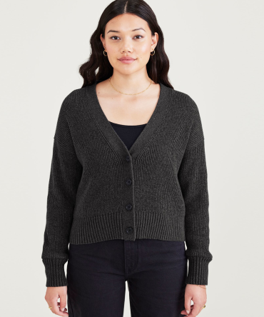 Cropped Cardigan, Relaxed Fit