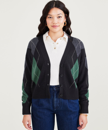 Cropped Cardigan, Relaxed Fit