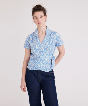 Wrap Blouse, Regular Fit