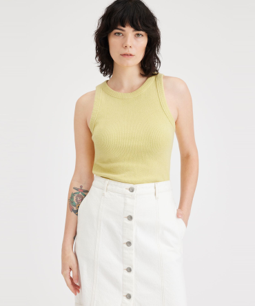 Rib Tank with Lofi Knit, Slim Fit