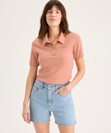 Ribbed Polo, Slim Fit