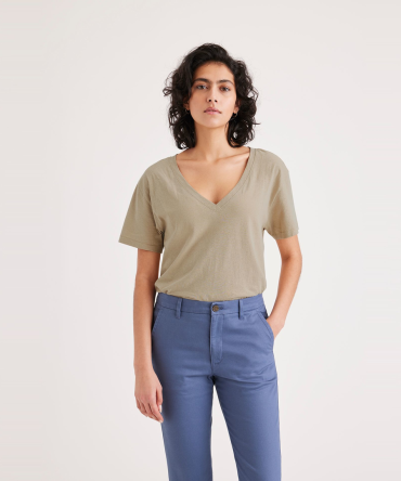 Deep V-Neck Tee, Relaxed Fit
