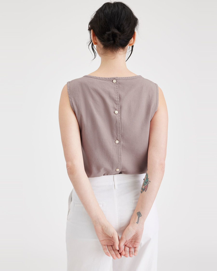 Button Back Tank, Slim Fit - Image 2