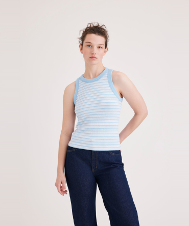 Rib Tank with Lofi Knit, Slim Fit