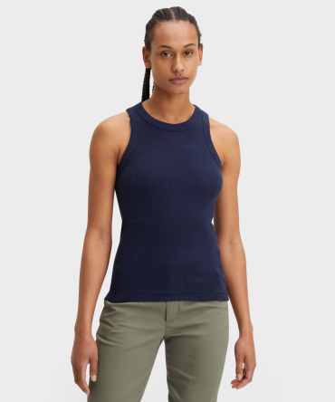 Rib Tank with Lofi Knit, Slim Fit