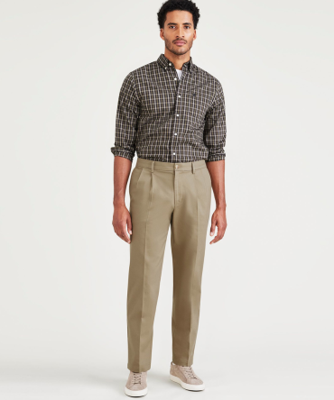Signature Iron Free Khakis, Pleated, Classic Fit with Stain Defender® (Big and Tall)