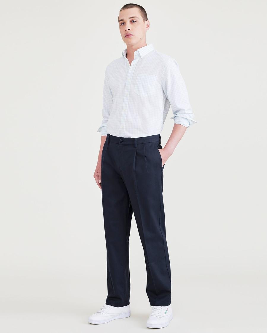 Signature Iron Free Khakis, Pleated, Classic Fit with Stain Defender® (Big and Tall)