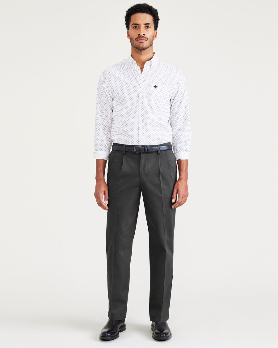 Signature Iron Free Khakis, Pleated, Classic Fit with Stain Defender® (Big and Tall)