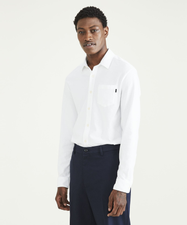 Knit Button-Up Shirt, Regular Fit