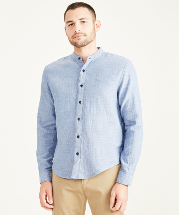 Band Collar Shirt, Regular Fit