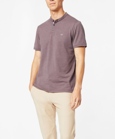 Mock Neck Polo, Slim Fit