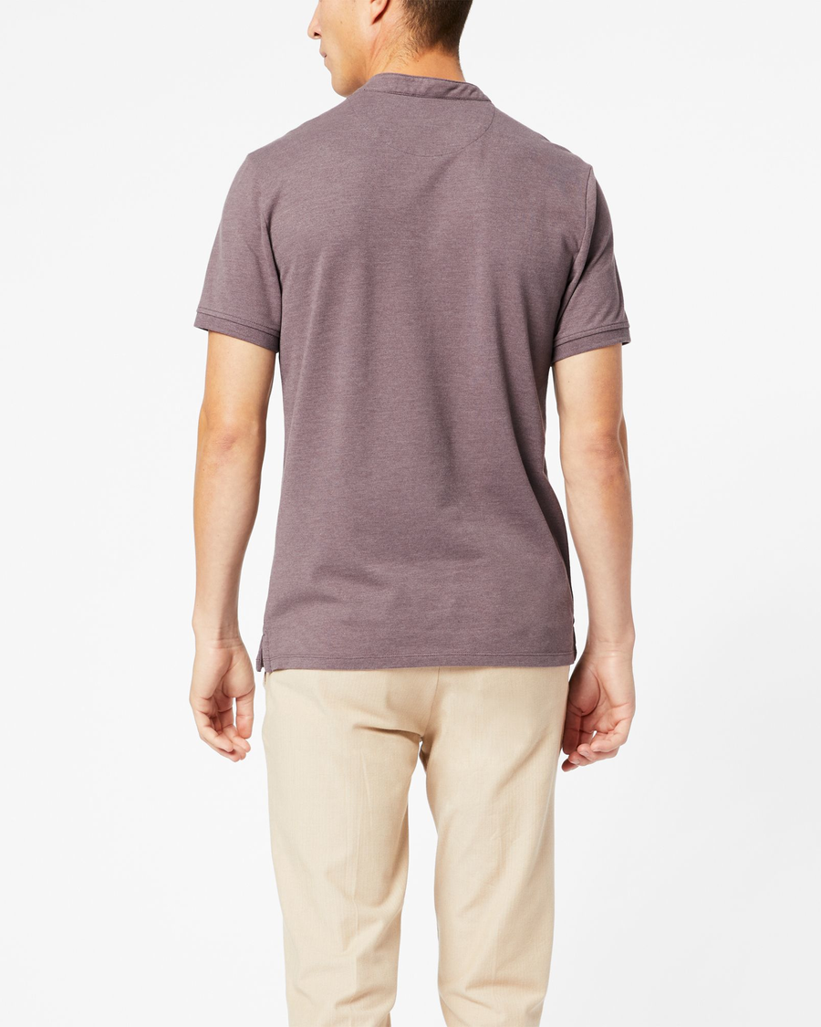 Mock Neck Polo, Slim Fit - Image 2