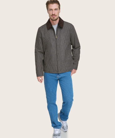 Wool Blend Shortie w/ Cord Collar