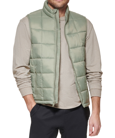 Box Quilt Puffer Vest, Regular Fit