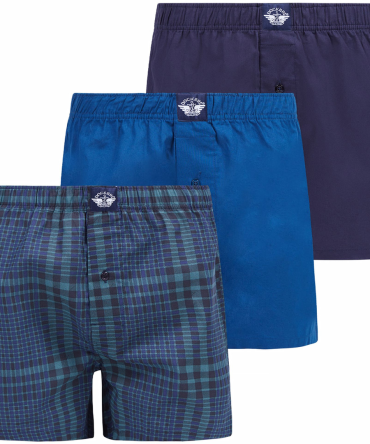 Cotton Woven Boxers, 3 Pack