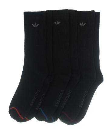 1/2 Cushion Crew Sock with Embrodiery, 3 Pack