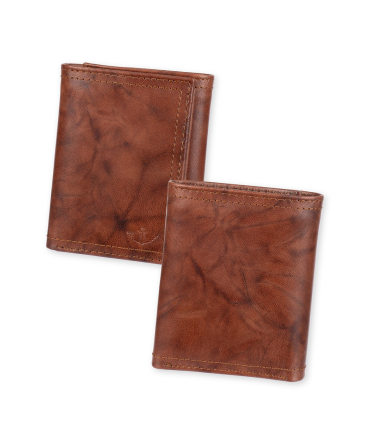Leather RFID X-Cap Trifold Wallet with Zipper