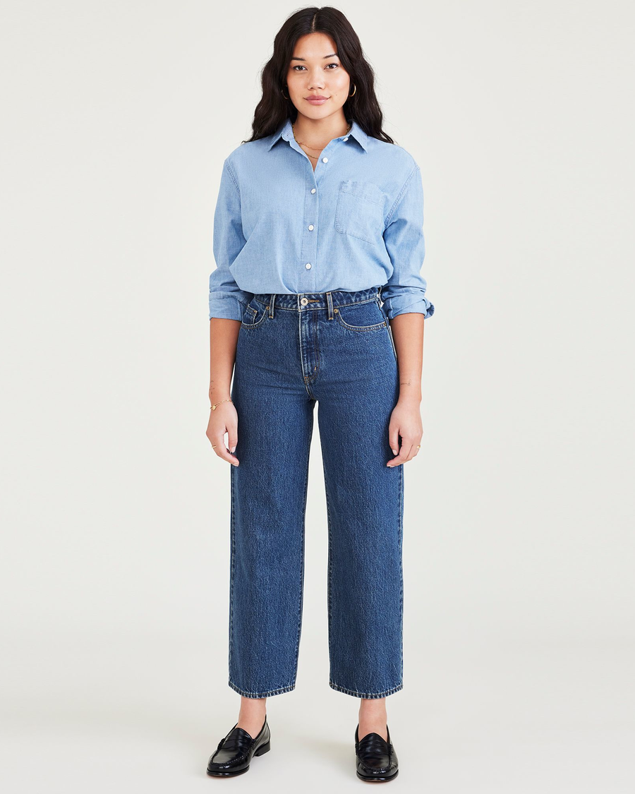 Jean Cut Pants, High Straight Fit